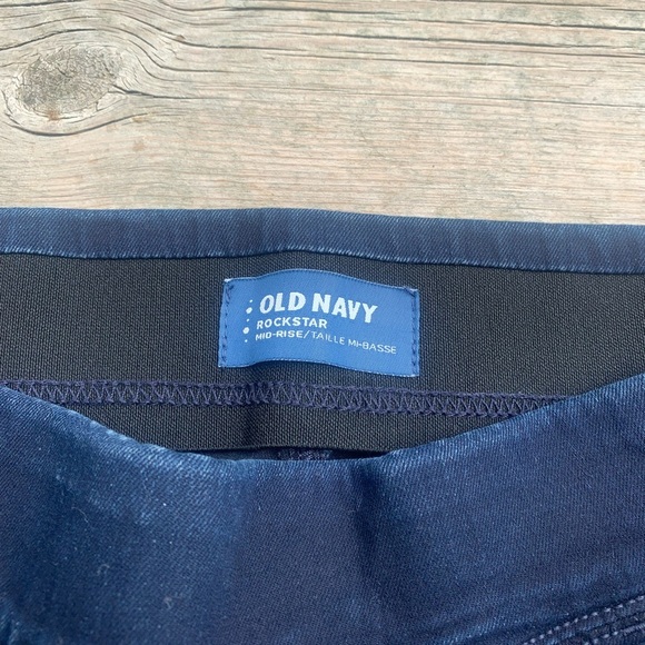 💜 Old Navy Rockstar Mid-Rise Dark Wash Jeggings - Size 12 Regular - Picture 2 of 6